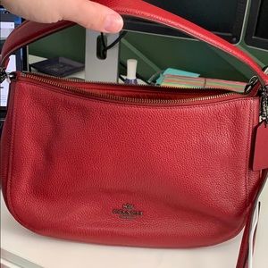 COACH Pebble Chelsea Leather Crossbody - Red